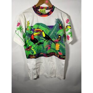 Bee Brasil Men's Tropical Toucan Bird Palm Leaf‎ Graphic T Shirt